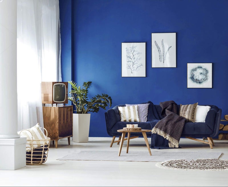 Micpolo Peel and Stick Wallpaper Dark Blue Wallpaper Blue Contact Paper Removable Wallpaper Self Adhesive Vinyl Film Decorative for Bedroom Wallcovering Furniture Countertop Cabinet 15.7""x197"" - Image 2